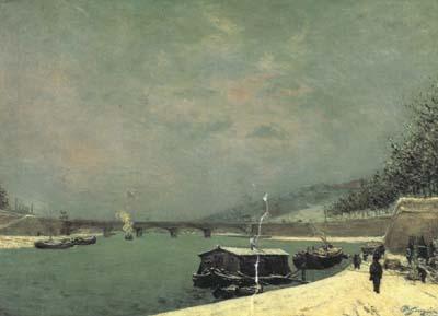 Paul Gauguin The Seine at the Pont d'lena,Snowy Weathe (mk07)